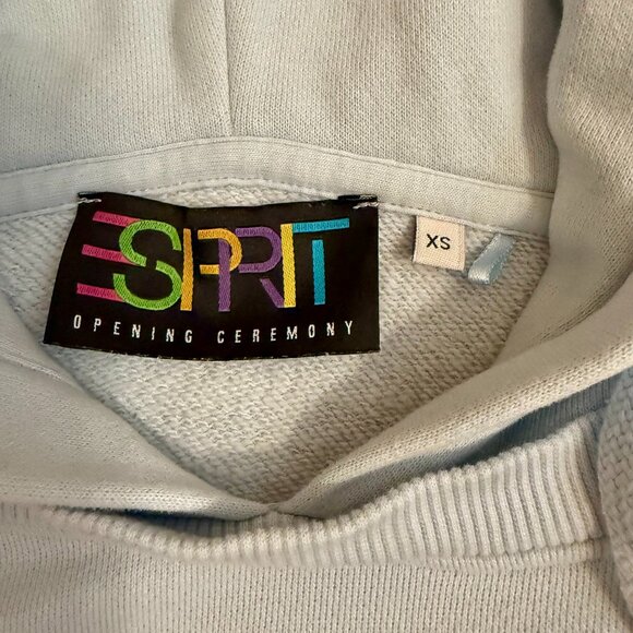 Rare Vintage Inspired Esprit Open Ceremony Baby Blue Pullover Hoodie in XS - Picture 9 of 14
